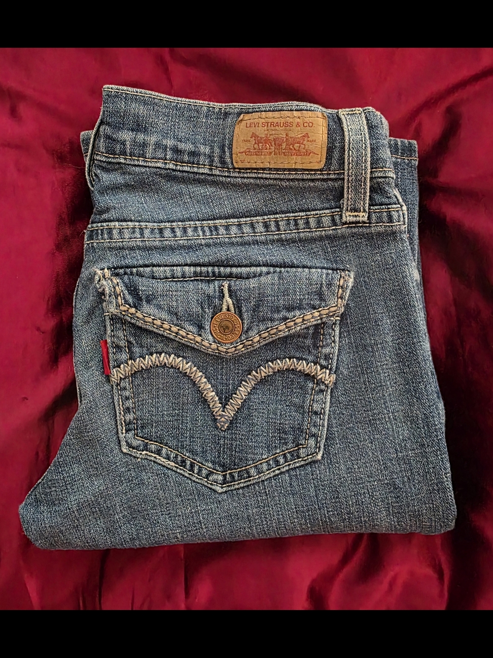 Levis 524 Size 0 Women's Dark Wash Bootcut Jeans - Stretch Denim - Picture 3 of 5